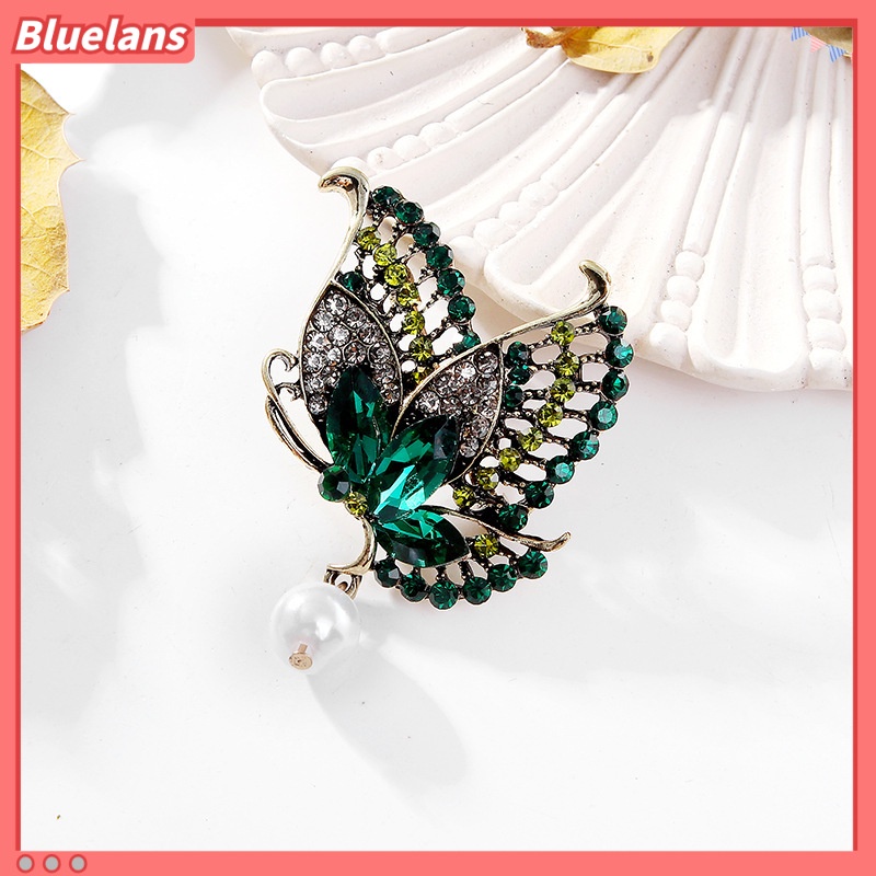 Ghim Cài Áo Kim Loại Hình Bướm Đính Ngọc Trai Nhân Tạo