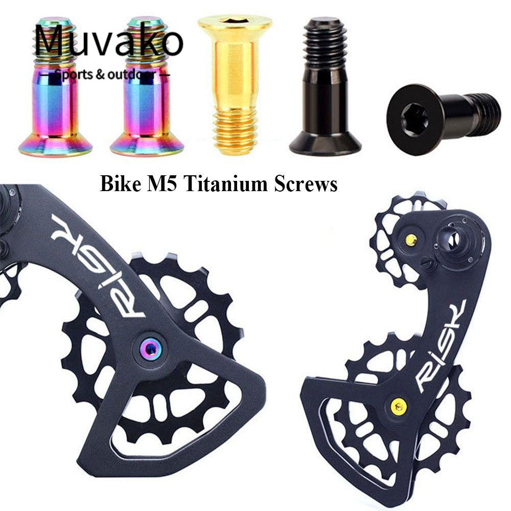 MUVAKO Bộ Ròng Rọc Dẫn Hướng Dẫn Bánh Xe 4 Màu Bằng Titan Kèm Ốc Vít Cố Định