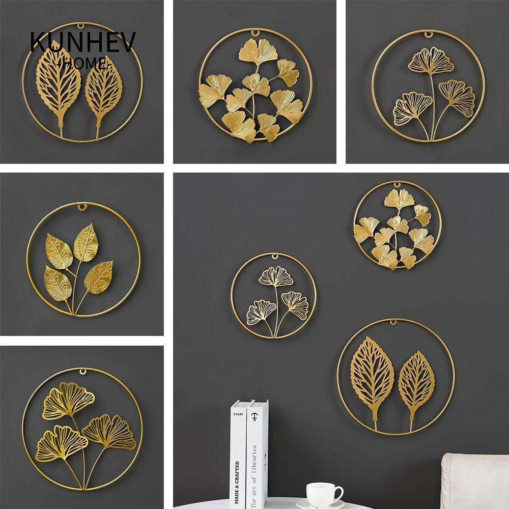 KUNHEV Phụ Kiện Trang Trí Tường Hình Lá Cọ Sang Trọng
