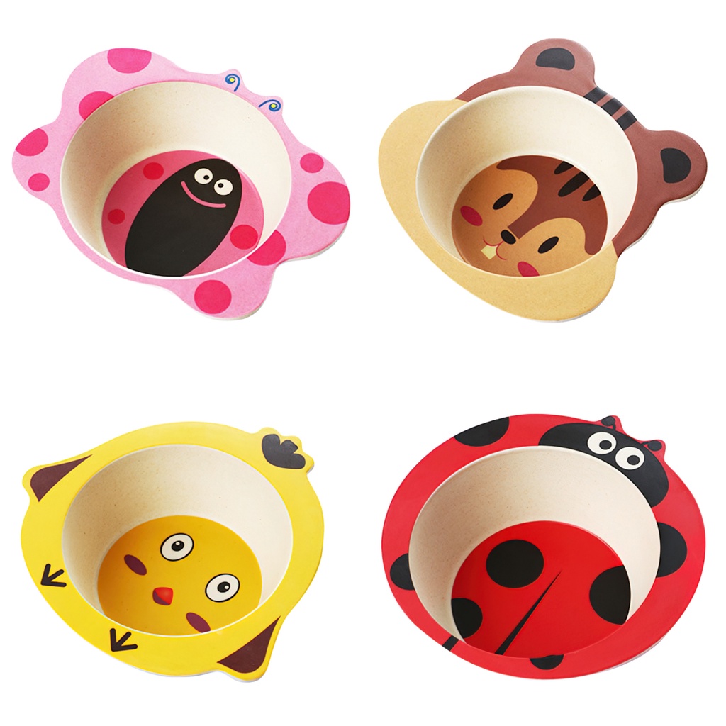 Bát chén ăn dặm lúa mạch hình con vật đáng yêu cho bé