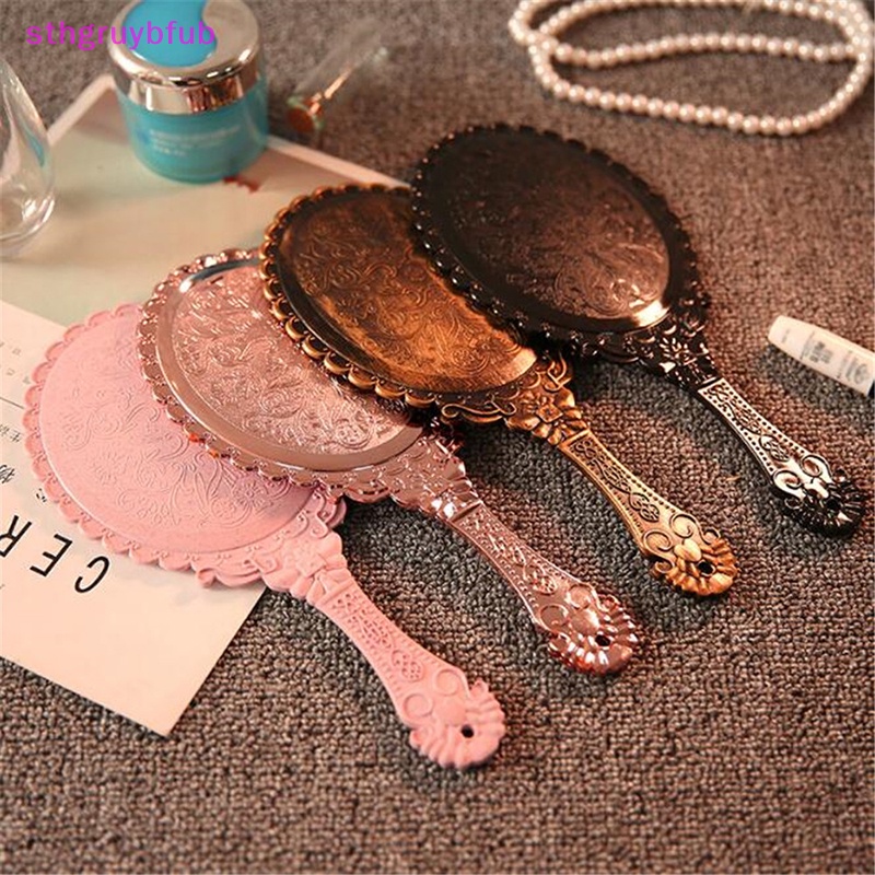 Gương Trang Điểm Cầm Tay Khắc Họa Tiết Phong Cách Vintage Dành Cho Salon / SPA