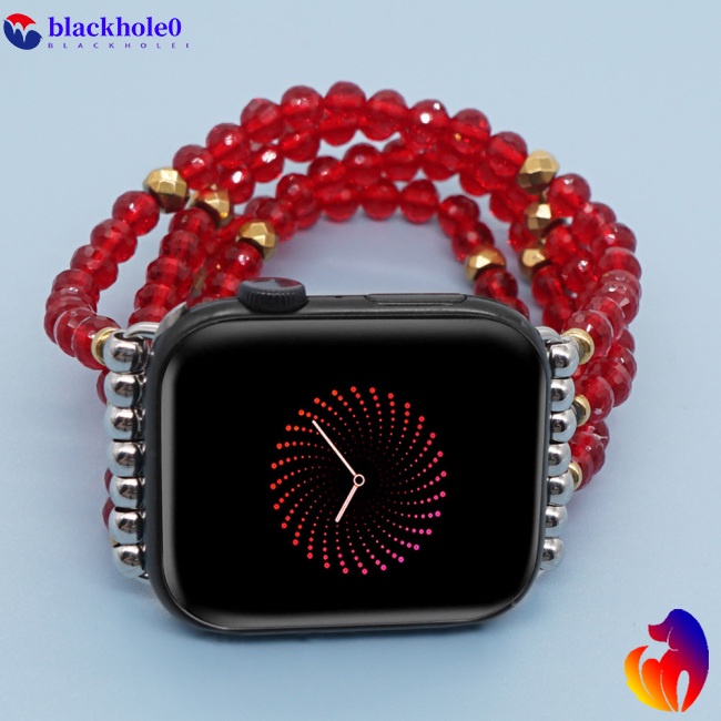 Dây Đeo Chuỗi Hạt Đá Bán Quý Co Giãn Thay Thế Cho Đồng Hồ Thông Minh Iwatch