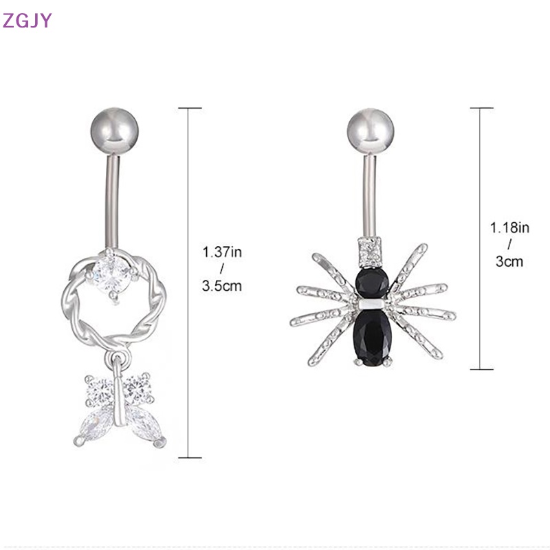 Khuyên Rốn Bằng Thép Không Gỉ Đính Đá Zircon Thời Trang Mới