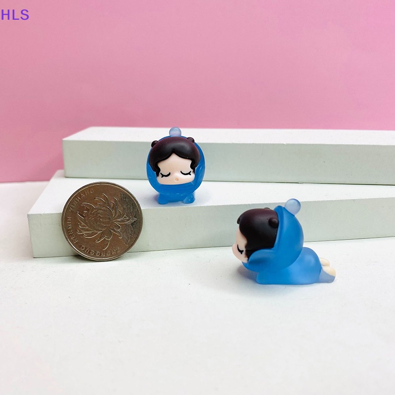[HLS] Set 5 Tượng Bé Gái Đang Ngủ Mini Bằng Nhựa Phát Sáng Trong Bóng Tối Trang Trí Tiểu Cảnh