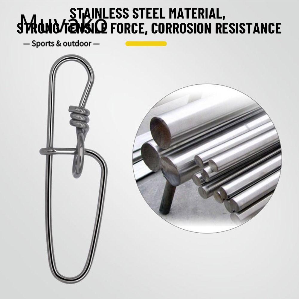 MUVAKO Set 50 Vòng Treo Dây Câu Cá Bằng Thép Không Gỉ Chất Lượng Cao