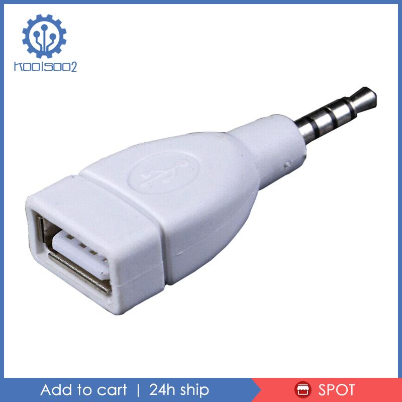 Giắc Cắm Âm Thanh AUX 3.5mm Male Sang USB 2.0 Female Cho Xe Hơi Koolsoo2