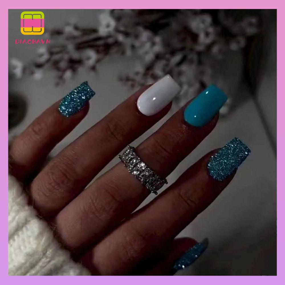 DIACHAVN Bộ Móng Tay Giả Che Phủ Toàn Diện Đầu Vuông DIY