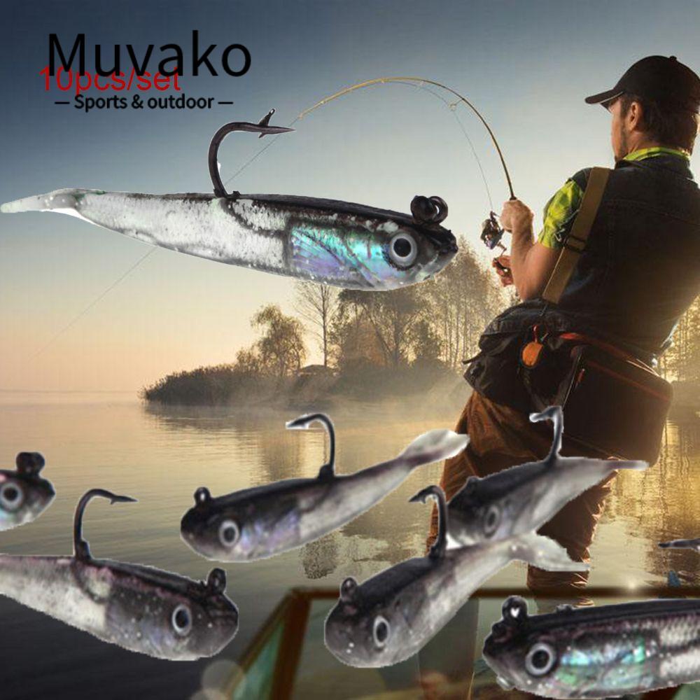 MUVAKO Set 10 Mồi Câu Cá Giả Bằng Silicon Mềm