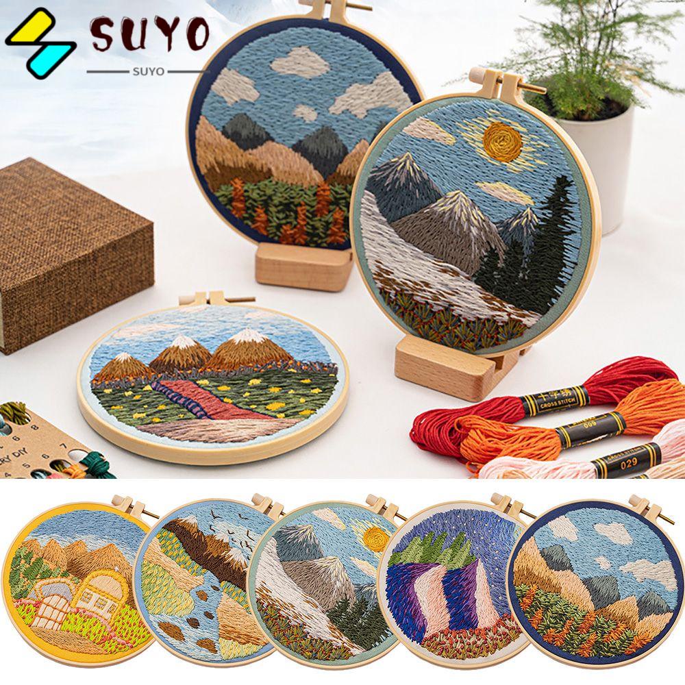 SUYO Bộ Tranh Thêu Chữ Thập DIY Dạng Lưới Phong Cách Châu Âu