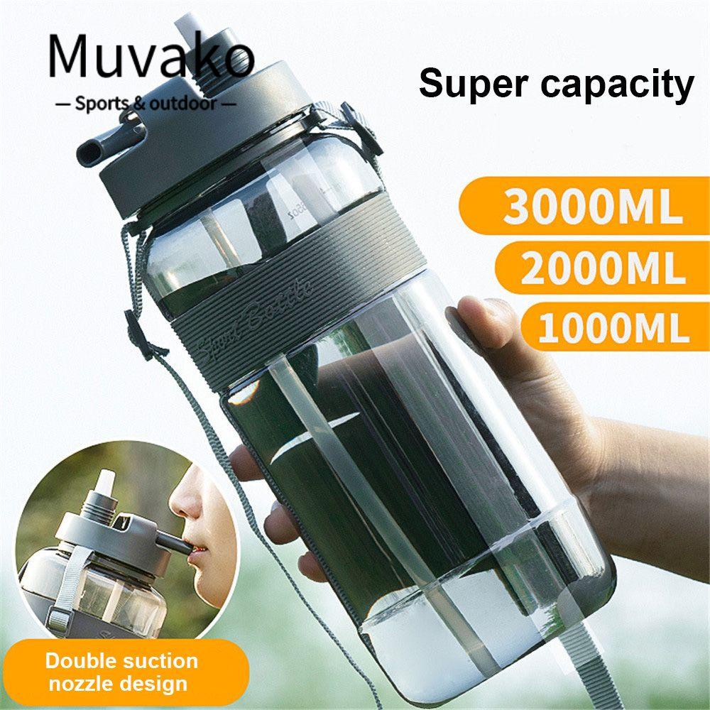 MUVAKO Cốc Uống Nước Bằng Nhựa Cỡ Lớn Tiện Dụng Mang Đi