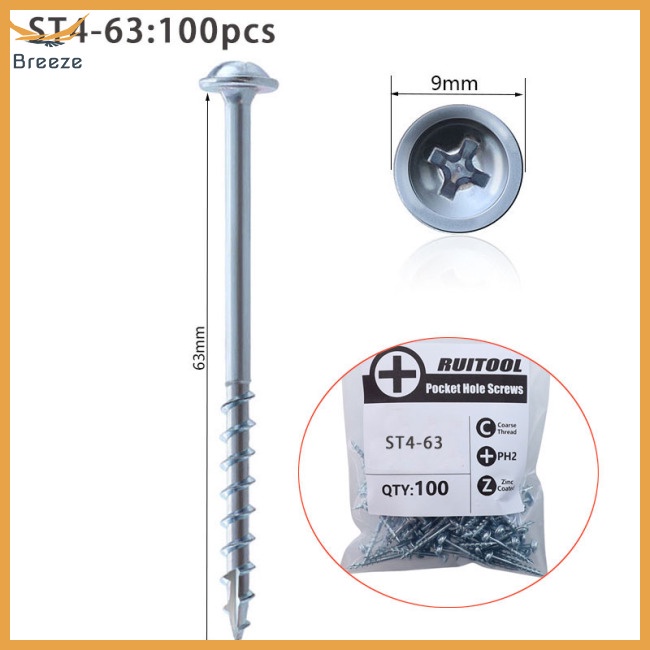Túi 100 Đinh Vít Thép Carbon Tự Cắt Lỗ Bỏ Túi Tiện Dụng