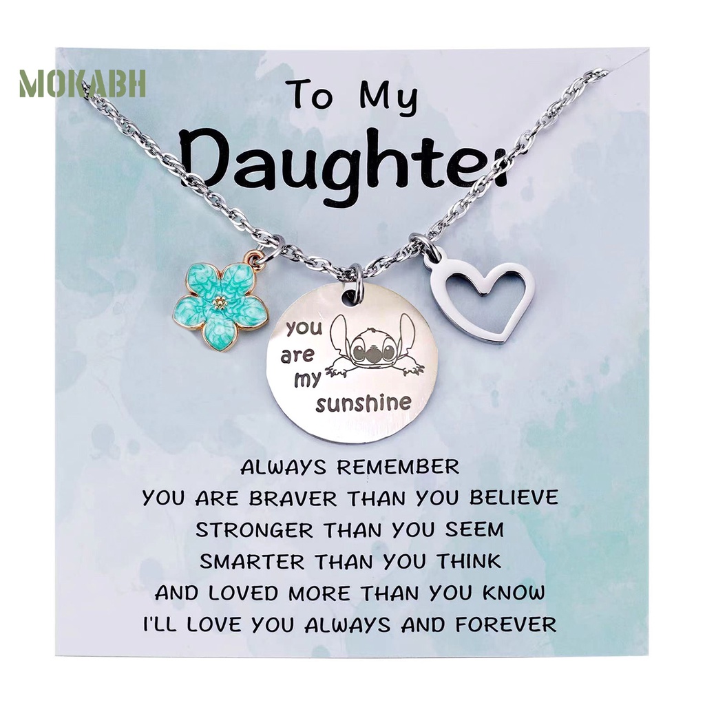 Vòng Cổ Bằng Thép Titan Mặt Hình Trái Tim Và Hoa Cá Tính