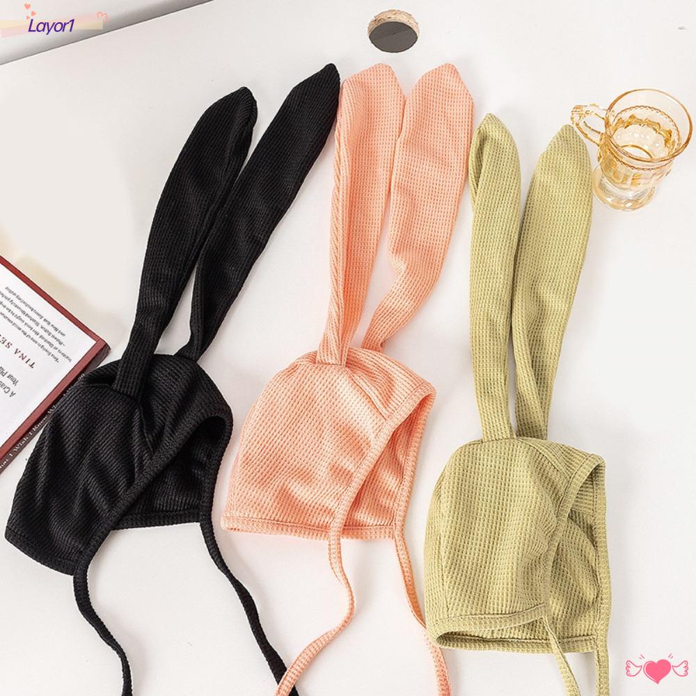 Mũ Tai Thỏ Chất Liệu Cotton Giữ Ấm Tai Dài Dễ Thương Cho Bé 0-2 Tuổi LAYOR1
