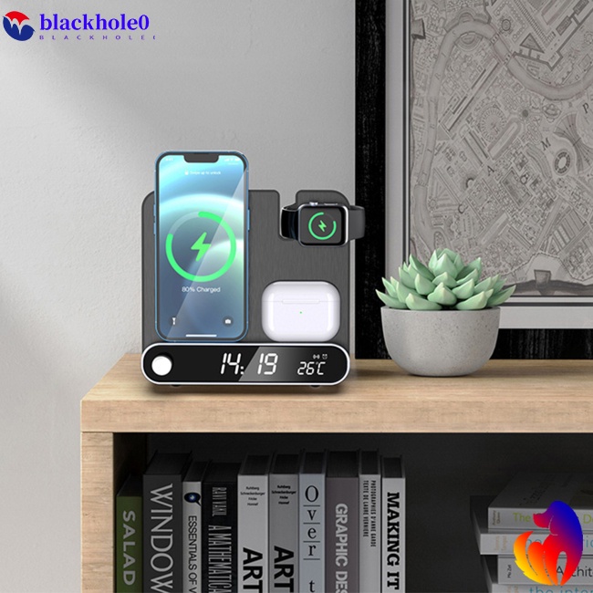 Bộ Đế Sạc Nhanh Không Dây Đa Năng 15w Có Đèn Led Kỹ Thuật Số Dành Cho Điện Thoại / Đồng Hồ