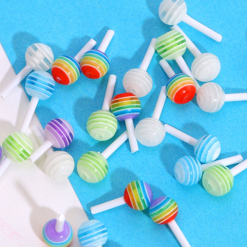 Set 50 Phụ Kiện Trang Trí Móng Tay 3D Hình Kẹo Mút Dễ Thương | Gấu Charm
