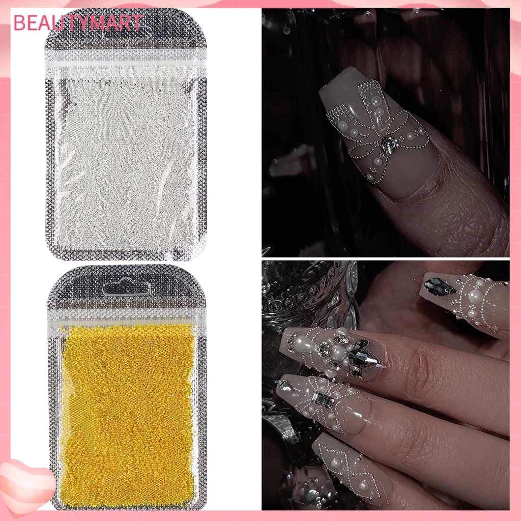 1 Túi Hạt Kim Loại 0.8 / 1mm Lấp Lánh Dùng Trang Trí Móng Tay 3D DIY