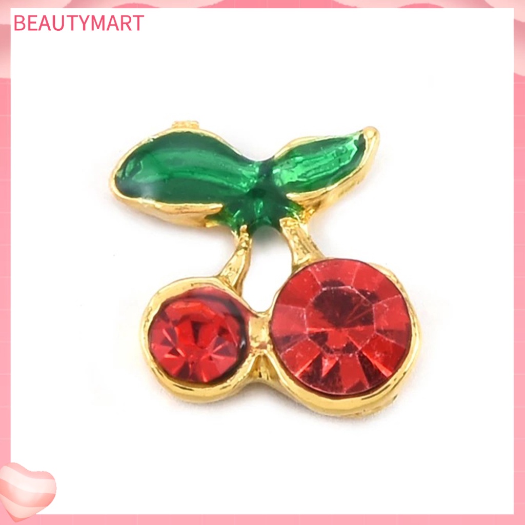 Set 10 Phụ Kiện Trang Trí Móng Tay Hình Quả Cherry 3D Bằng Hợp Kim DIY