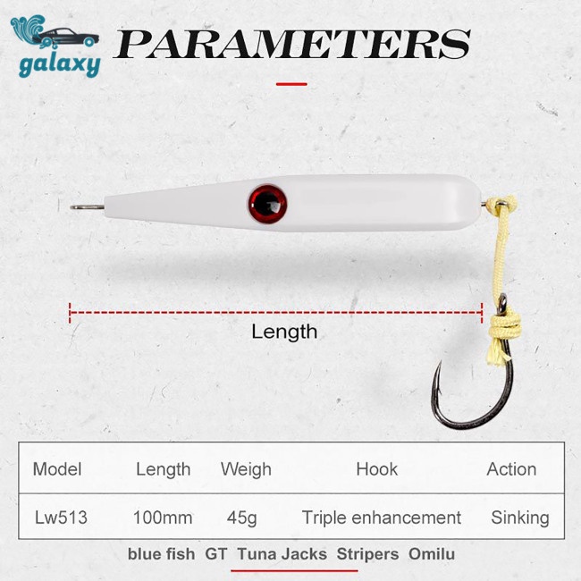 Galaxy Mồi Giả Nhử Cá 100mm / 45g Chất Lượng Cao Gắn Kèm Móc Câu