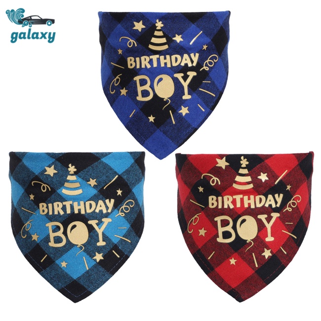 Galaxy Khăn Choàng Cổ Tam Giác Họa Tiết Caro Dành Cho Thú Cưng