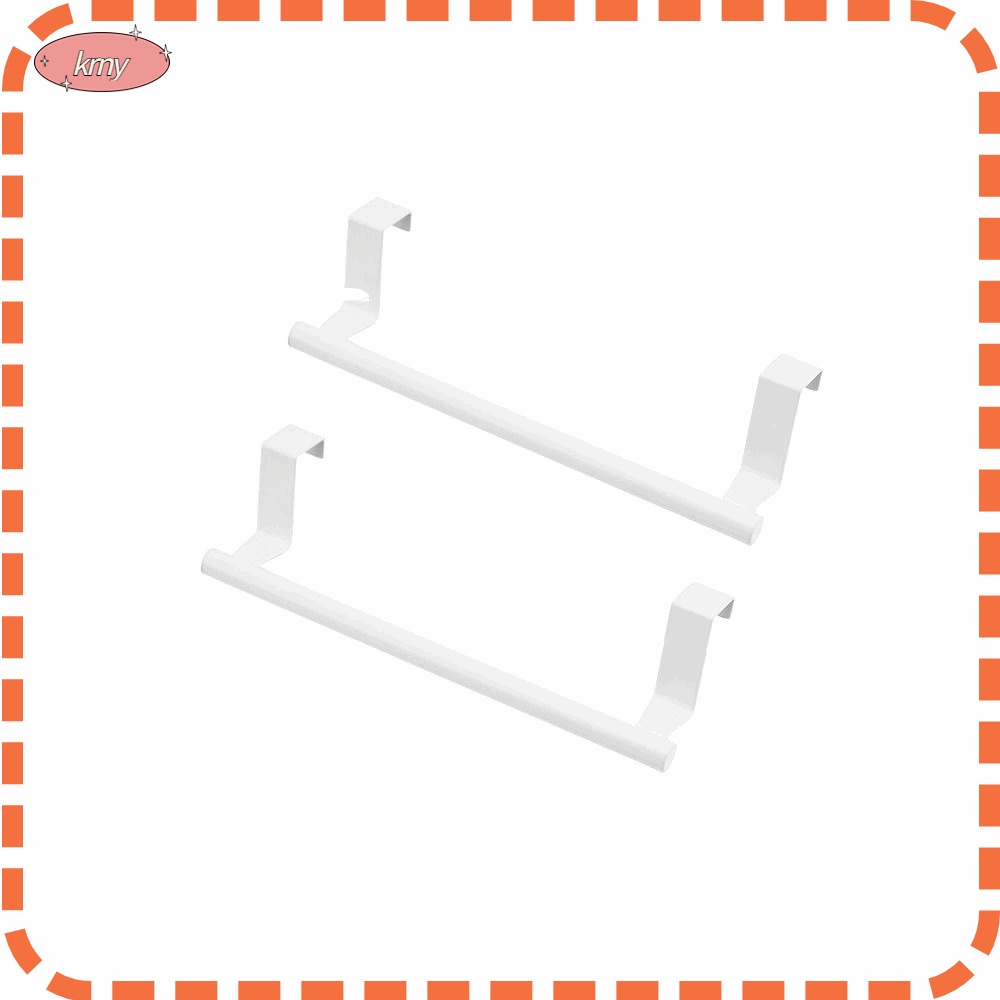 Set 2 Giá Đỡ Treo Khăn Tắm Bằng Thép Không Gỉ Màu Trắng / Đen Tiện Dụng Cho Nhà Bếp