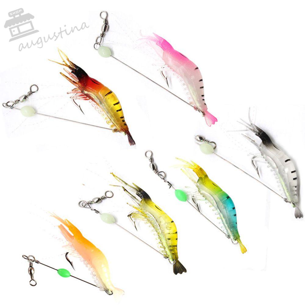 AUGUSTINA Mồi Câu Cá Giả Hình Tôm Dạ Quang Có Móc Bảo Vệ