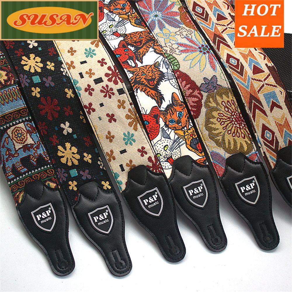 SUSANS Dây Đeo Đàn Guitar Bass Bằng Cotton Mềm Điều Chỉnh Được