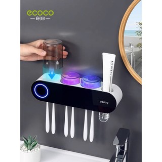 Bộ Nhả Kem Đánh Răng ECOCO Kèm Tiệt Trùng Khử Khuẩn Tia UV ECOCO, Máy Khử Trùng Tiệt Trùng Bàn Chải , Kệ Để Đồ