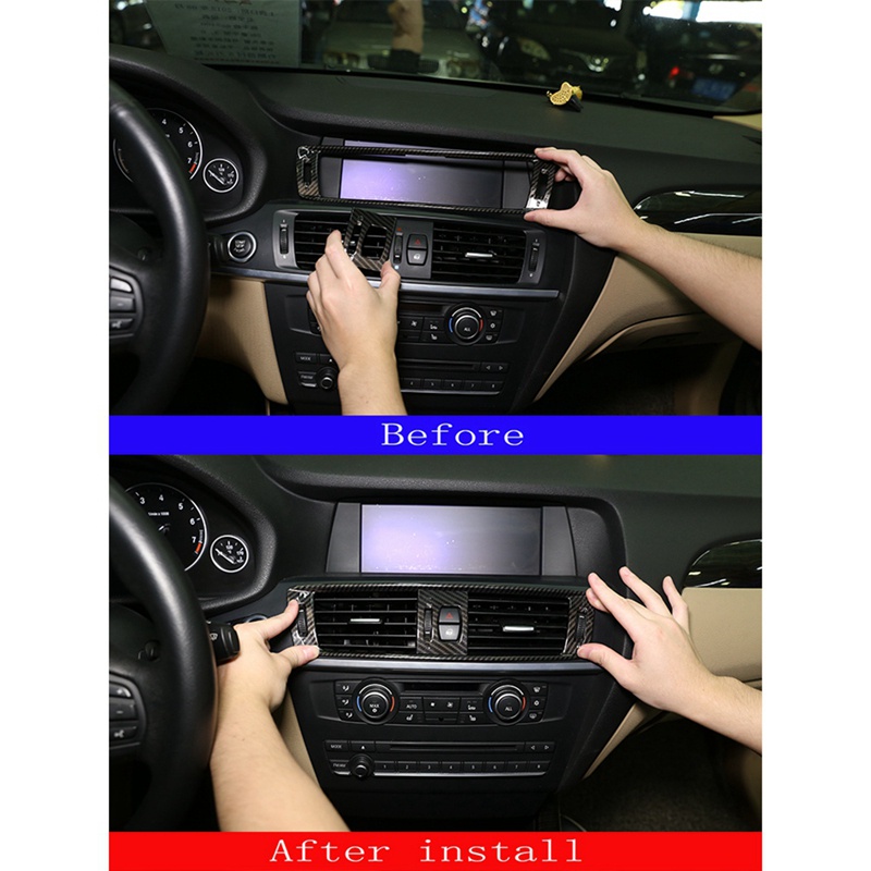 Khung Trang Trí Máy Điều Hòa Xe Hơi BMW X3 F25 2011-2017 Bằng Sợi Carbon