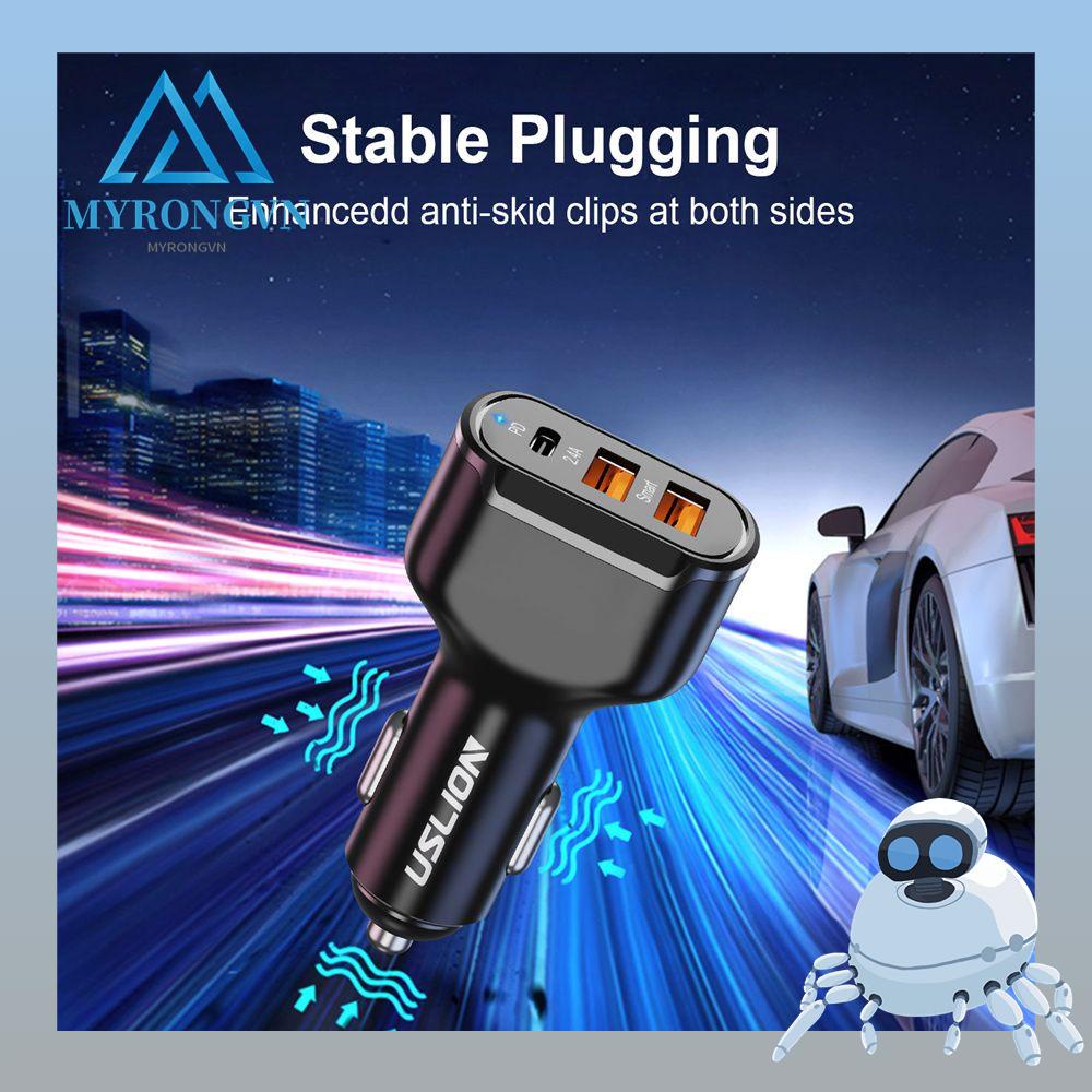 MYRONGVN Ổ Cắm Sạc Nhanh PD QC3.0 Cho Xe Hơi