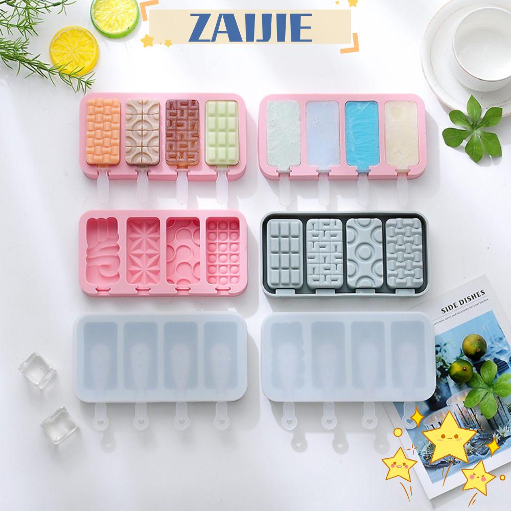 ZAIJIE24 Set 2 Khuôn Làm Đá / Sô Cô La 4 Ngăn Tiện Lợi