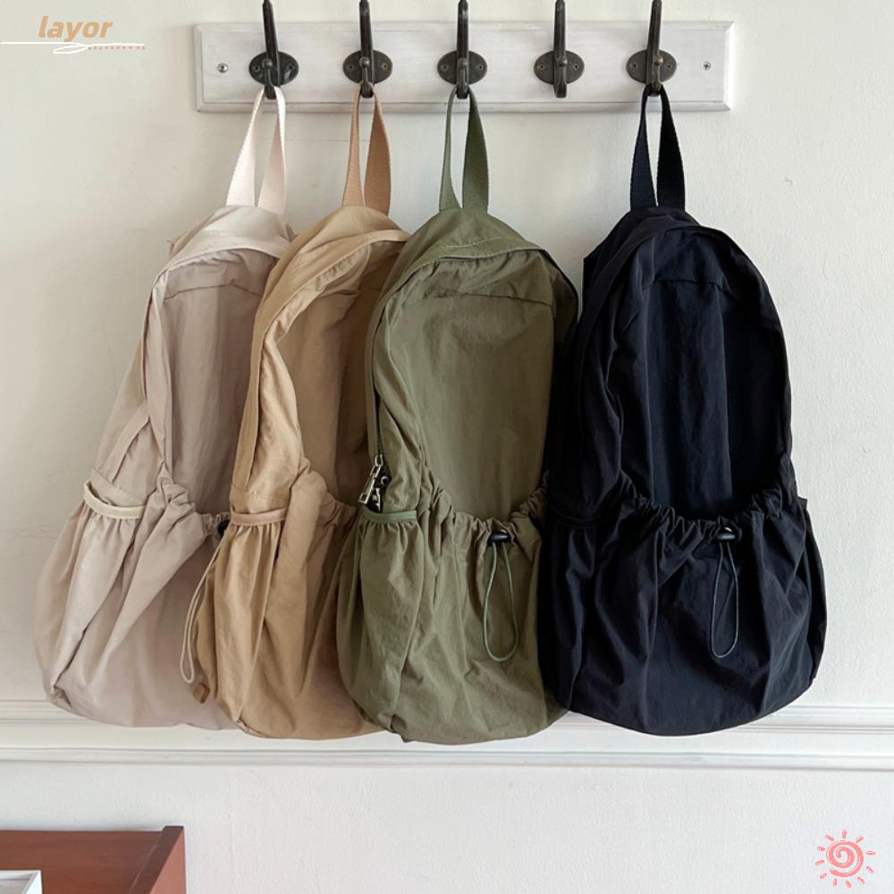 LAY Ba Lô Chất Liệu Nylon Cao Cấp Thời Trang Dành Cho Nữ