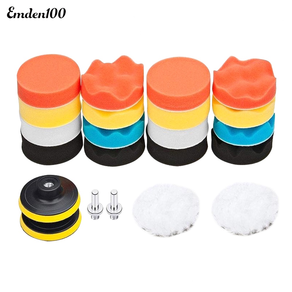 Bộ 22 Miếng Bọt Biển Tròn 3inch Đánh Bóng Xe Hơi