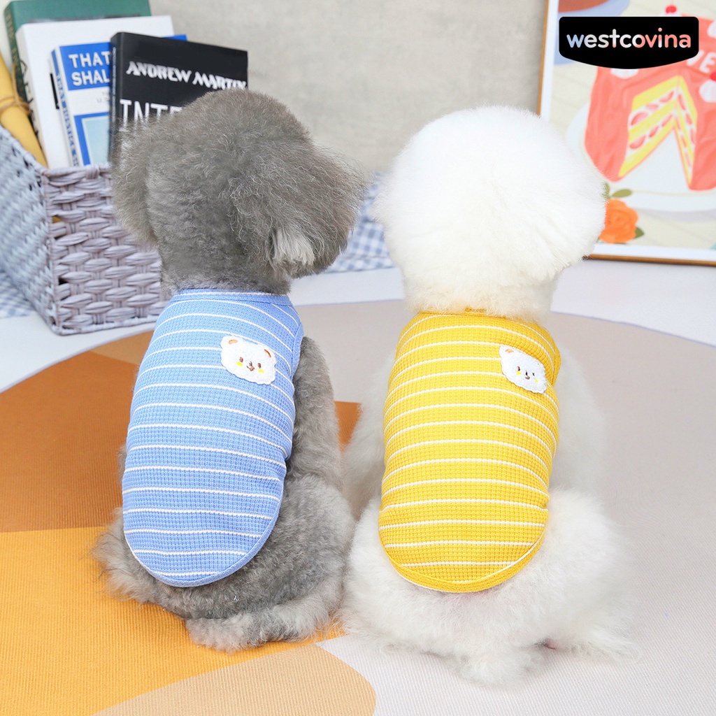 [COD]♞Áo Thun Cotton Thoáng Khí In Hình Gấu Dễ Thương Cho Thú Cưng