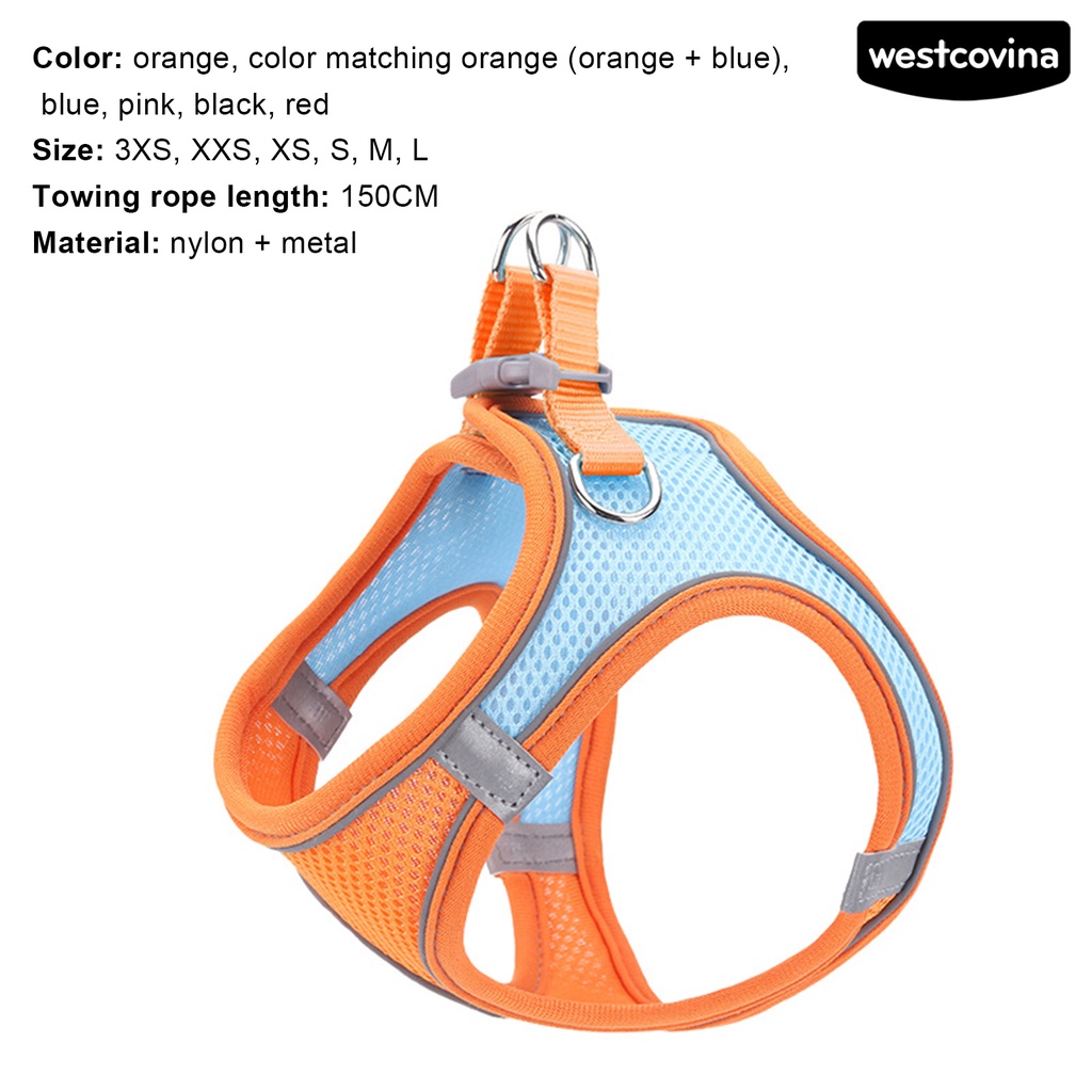 [COD]♞Dây Dắt Thú Cưng Đi Dạo Bằng Nilon Phản Quang Thoáng Khí Tiện Dụng