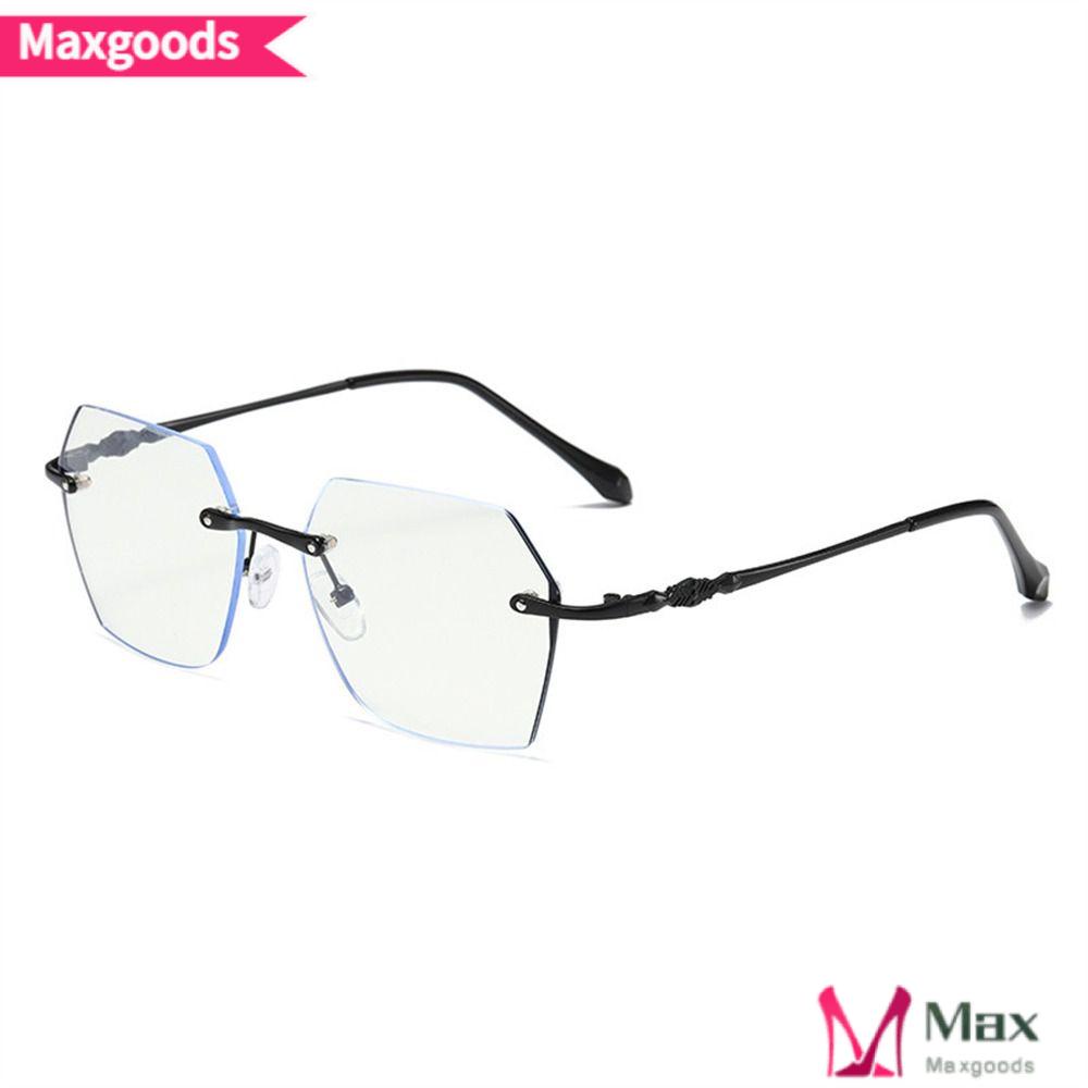 Mắt Kính Không Gọng Kim Loại Siêu Nhẹ Chống Tia Sáng Xanh Cổ Điển Cho Nam Và Nữ