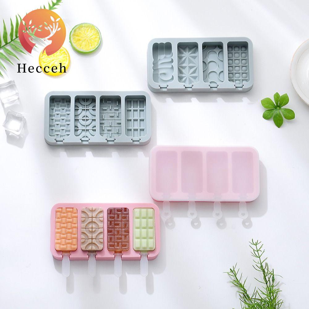 HECCEH Set 2 Khuôn Làm Đá / Sô Cô La 4 Ngăn Tiện Lợi