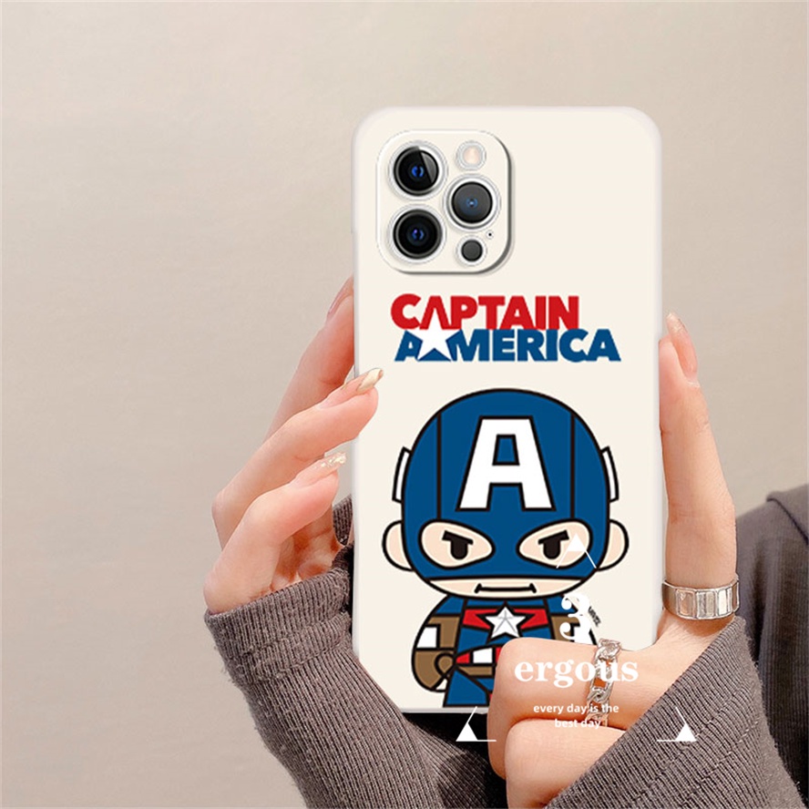 Ốp Điện Thoại Họa Tiết Spider-Man Captain America Cho IPhone 14 13 12 11 Pro Max Se 2020 X XR Xs Max 7 8 6 6s Plus
