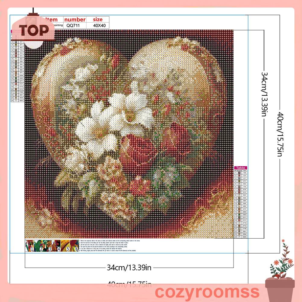 Tranh Đính Đá Kim Cương Toàn Bộ 5D DIY Hình Vẽ Hoa Trang Trí Nhà Cửa