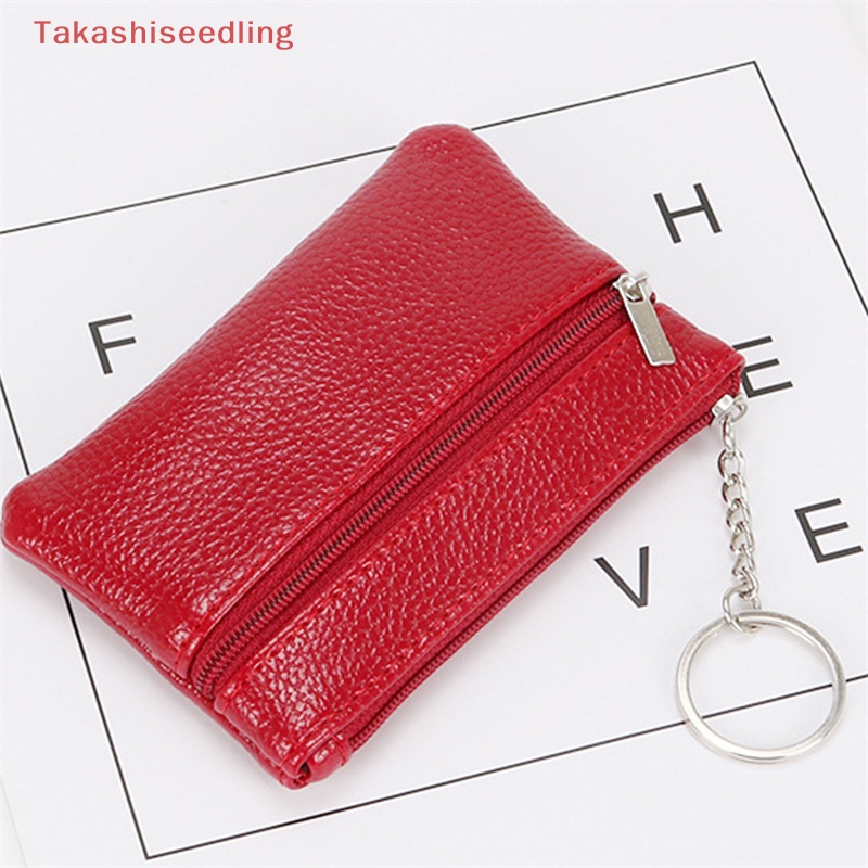 Ví Đựng Tiền Xu Mini Bằng Da PU Mềm Có Khóa Kéo Đơn Giản Cho Nam Và Nữ