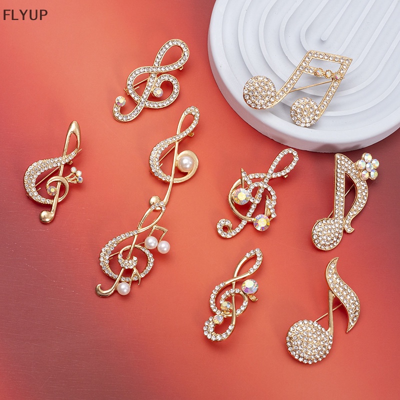 Ghim Cài Áo Hình Nốt Nhạc Đính Đá Sáng Tạo Cho Nữ