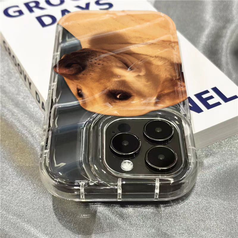 Ốp Điện Thoại Dẻo Họa Tiết Hoạt Hình Chú Chó Cười Dễ Thương Cho iPhone14promax / 11 Sins13127 8Plus Xr / Trong Suốt