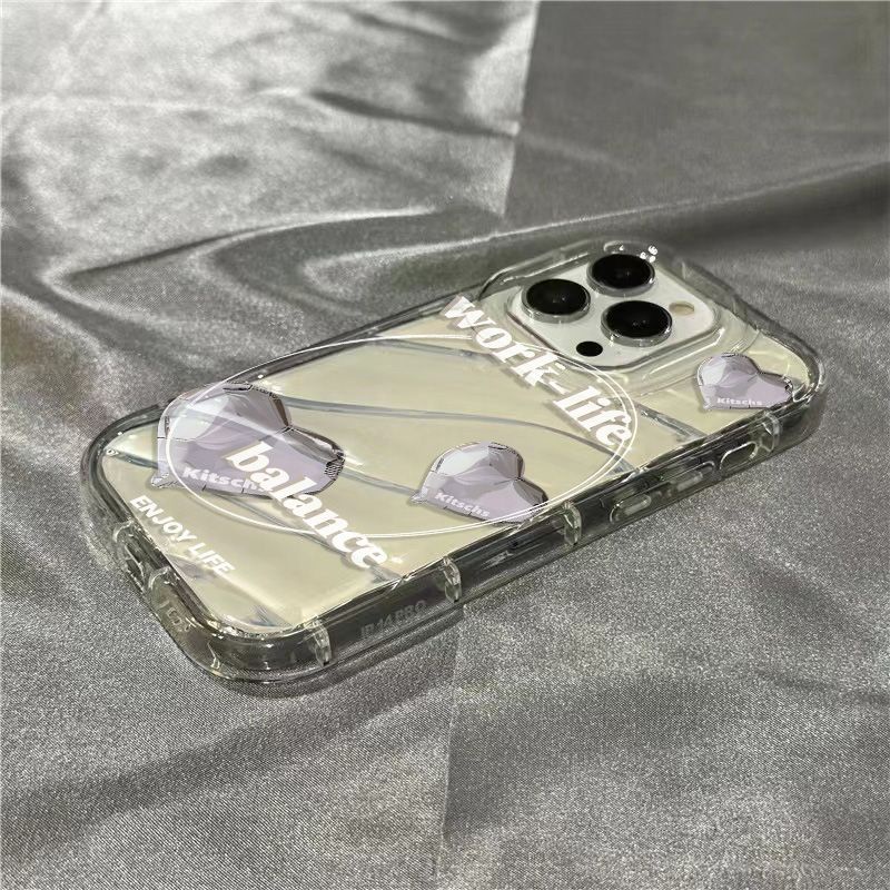 Ốp Điện Thoại Mềm Trong Suốt Họa Tiết Trái Tim Cho Iphone 14Promax 1312 / 11 7 / 8plus xr / sins AF8W