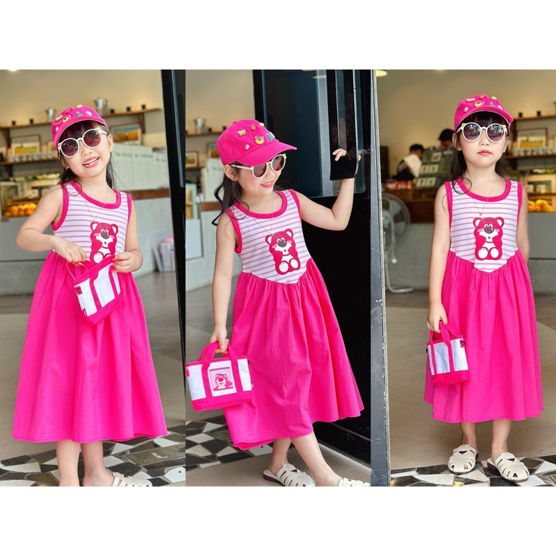 Váy sọc gấu dâu- ZUNkids