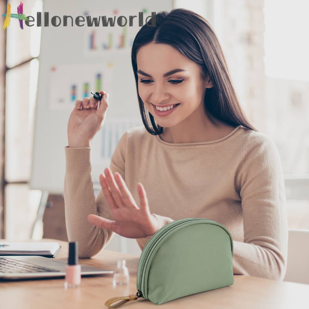 Túi Đựng Mỹ Phẩm Đa Năng Hình Bán Nguyệt Bằng Chất Liệu Nylon Kích Thước Lớn Dành