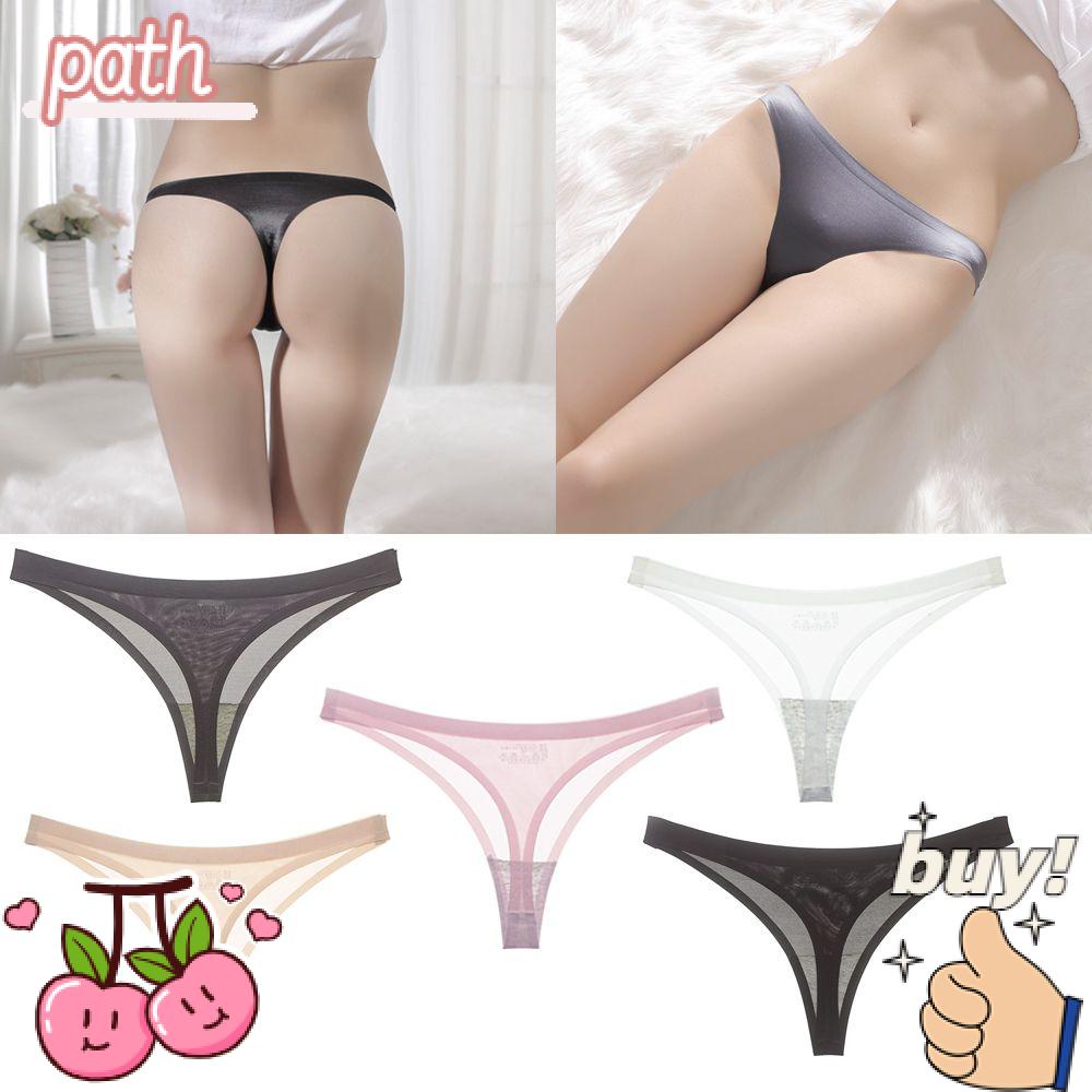 PATH Quần Lót Lụa Lưng Thấp Màu Trơn Thời Trang Cho Nữ