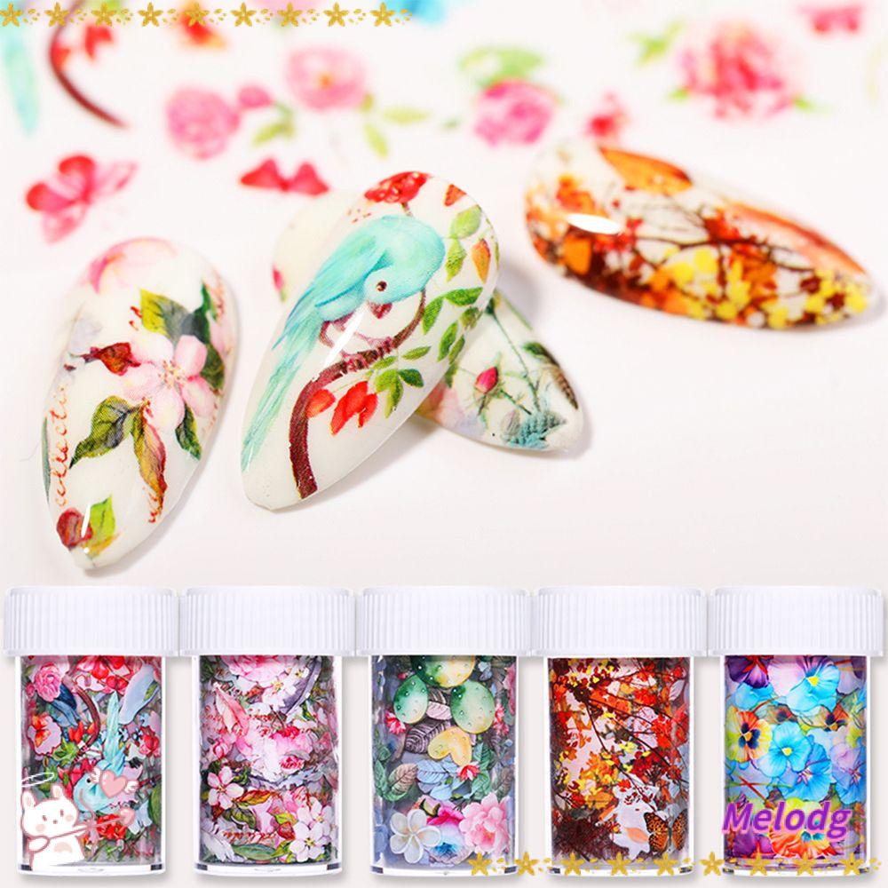 MELODG 1 Hộp Sticker Dán Móng Hình Lá Phong