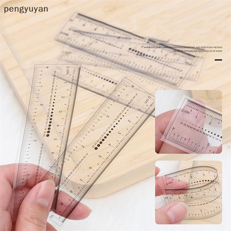 Bộ 10 Thước Đo Kích Thước Đính Đá Trang Trí Móng Tay Bằng PVC Trong Suốt