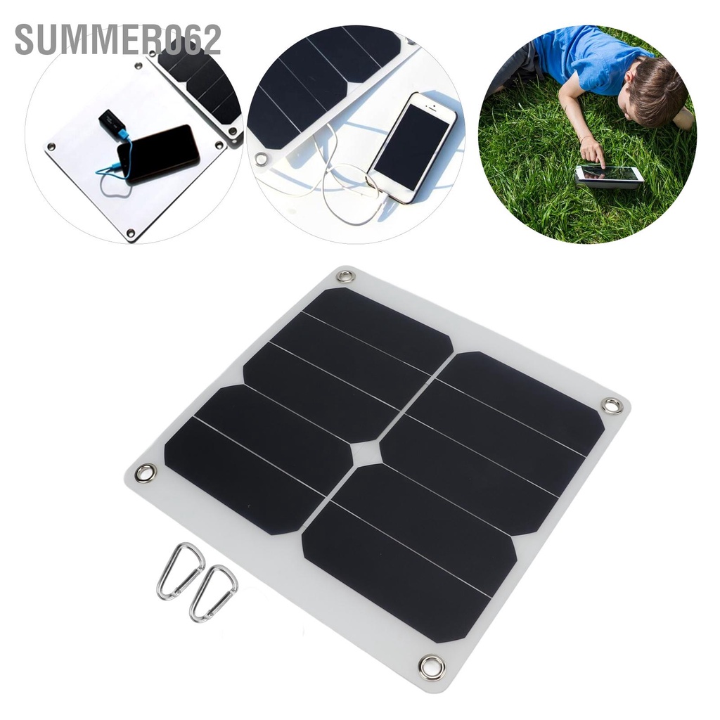 Summer062 Bảng Sạc Năng Lượng Mặt Trời 15W 5V Mini Di Động Polysilicon Bán Linh Hoạt Usb Điều Khiển Mô-đun Quang Điện