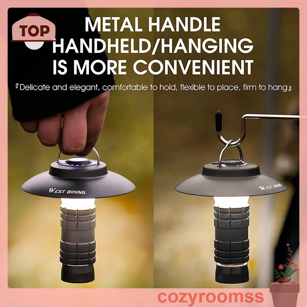 Đèn Pin Sạc USB Mini 2200mAh Mang Đi Cắm Trại Tiện Dụng