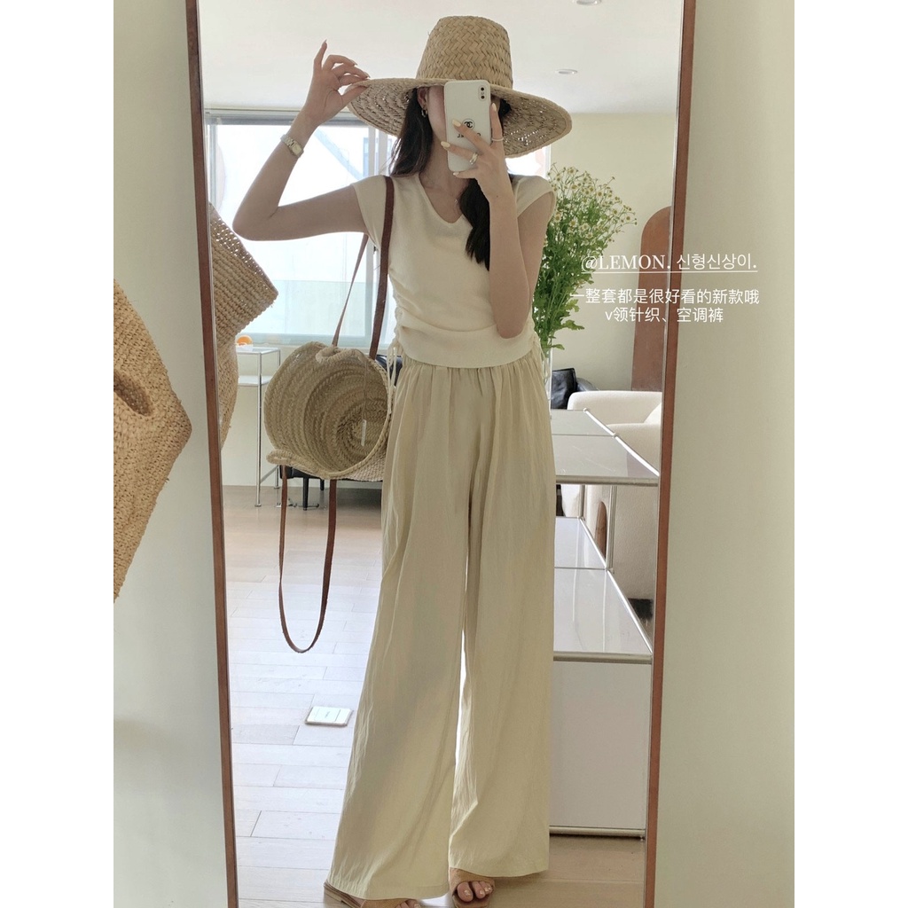 NZN Quần Dài Ống Rộng Lưng Cao Thời Trang Nữ Tính